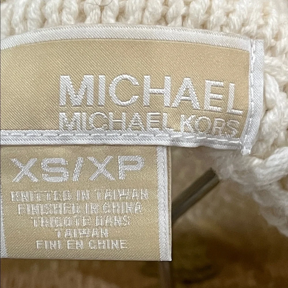 Michael Kors Cream Cable Knit Sweater COTTAGECORE CARDIGAN Top SIZE XS